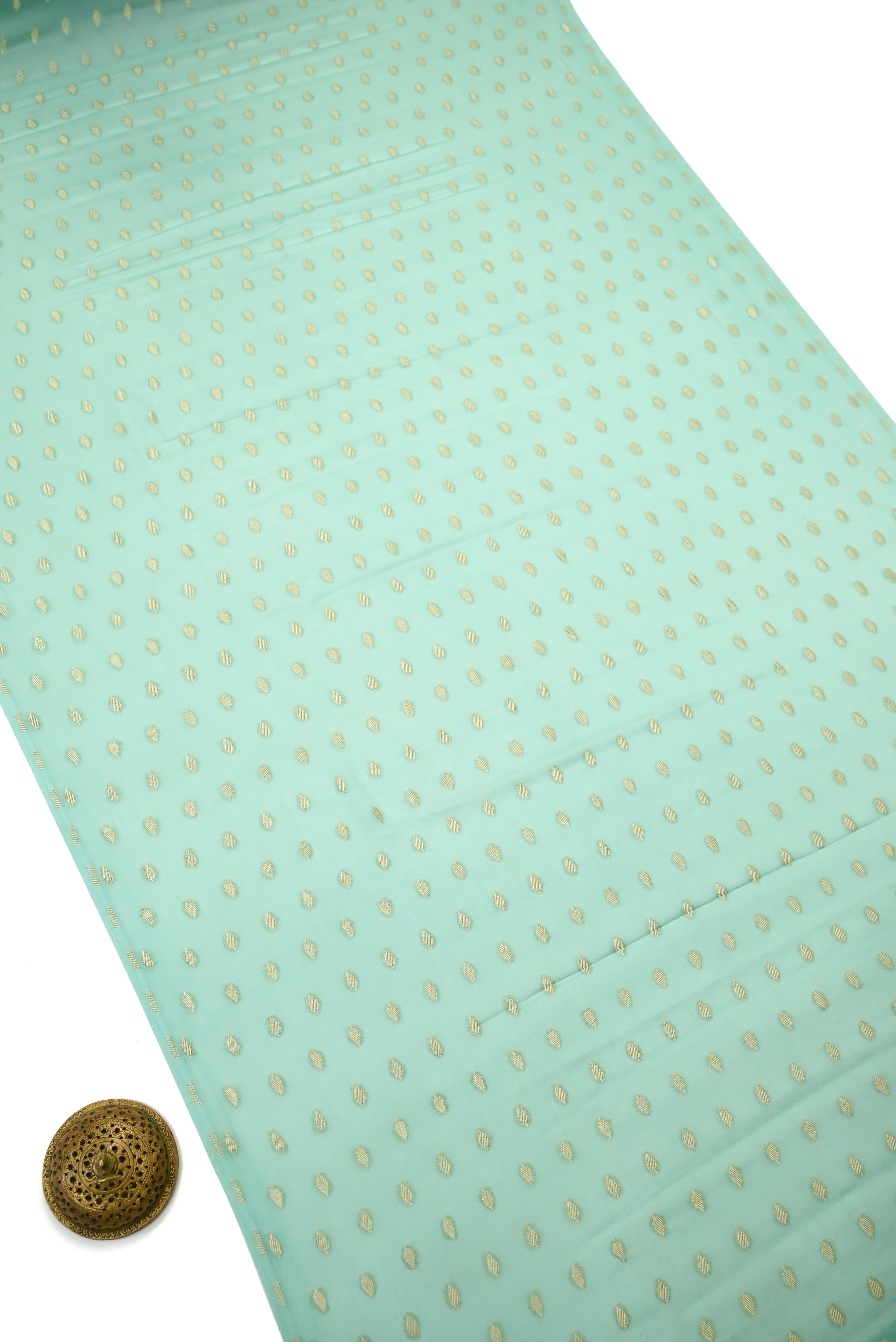 Sea Green Booti Khaddi Georgette Handloom Banarasi Suit - Sacred Weaves