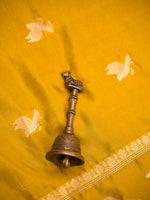 Yellow Shikargah Katan Silk Handloom Banarasi Dupatta - Sacred Weaves