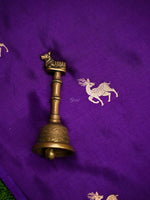 Purple Shikargah Katan Silk Handloom Banarasi Dupatta- Sacred Weaves