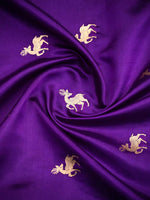 Purple Shikargah Katan Silk Handloom Banarasi Dupatta- Sacred Weaves