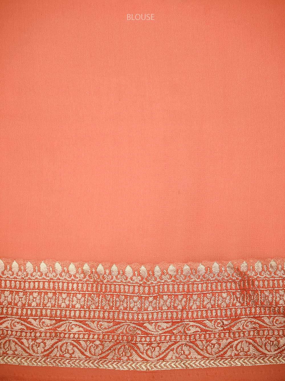 Pastel Peach Rangkat Jaal Khaddi Georgette Handloom Banarasi Saree - Sacred Weaves