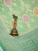 Pastel Green Rangkat Jaal Khaddi Georgette Handloom Banarasi Saree - Sacred Weaves