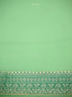 Pastel Green Rangkat Jaal Khaddi Georgette Handloom Banarasi Saree - Sacred Weaves