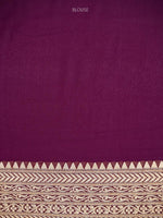 Purple Booti Khaddi Georgette Handloom Banarasi Saree - Sacred Weaves