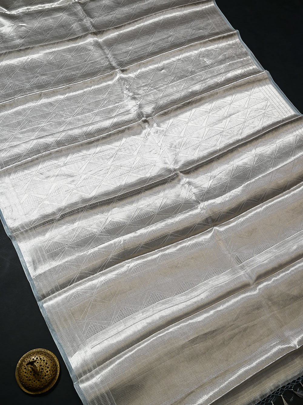 Pastel Blue Tissue Brocade Handloom Banarasi Saree - Sacred Weaves