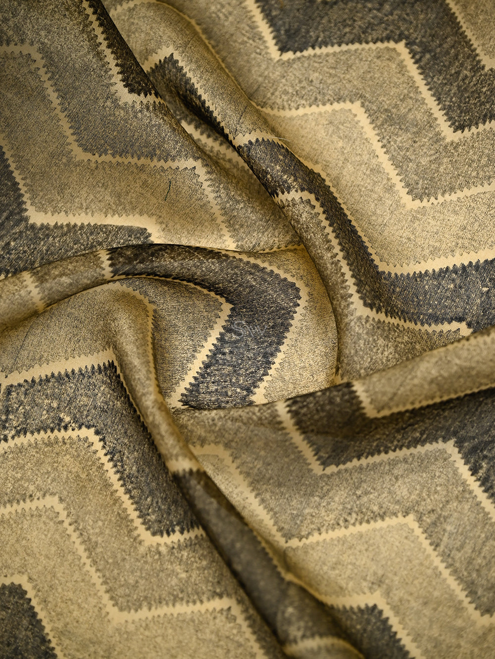 Black Printed Chanderi Silk Handloom Banarasi Suit - Sacred Weaves