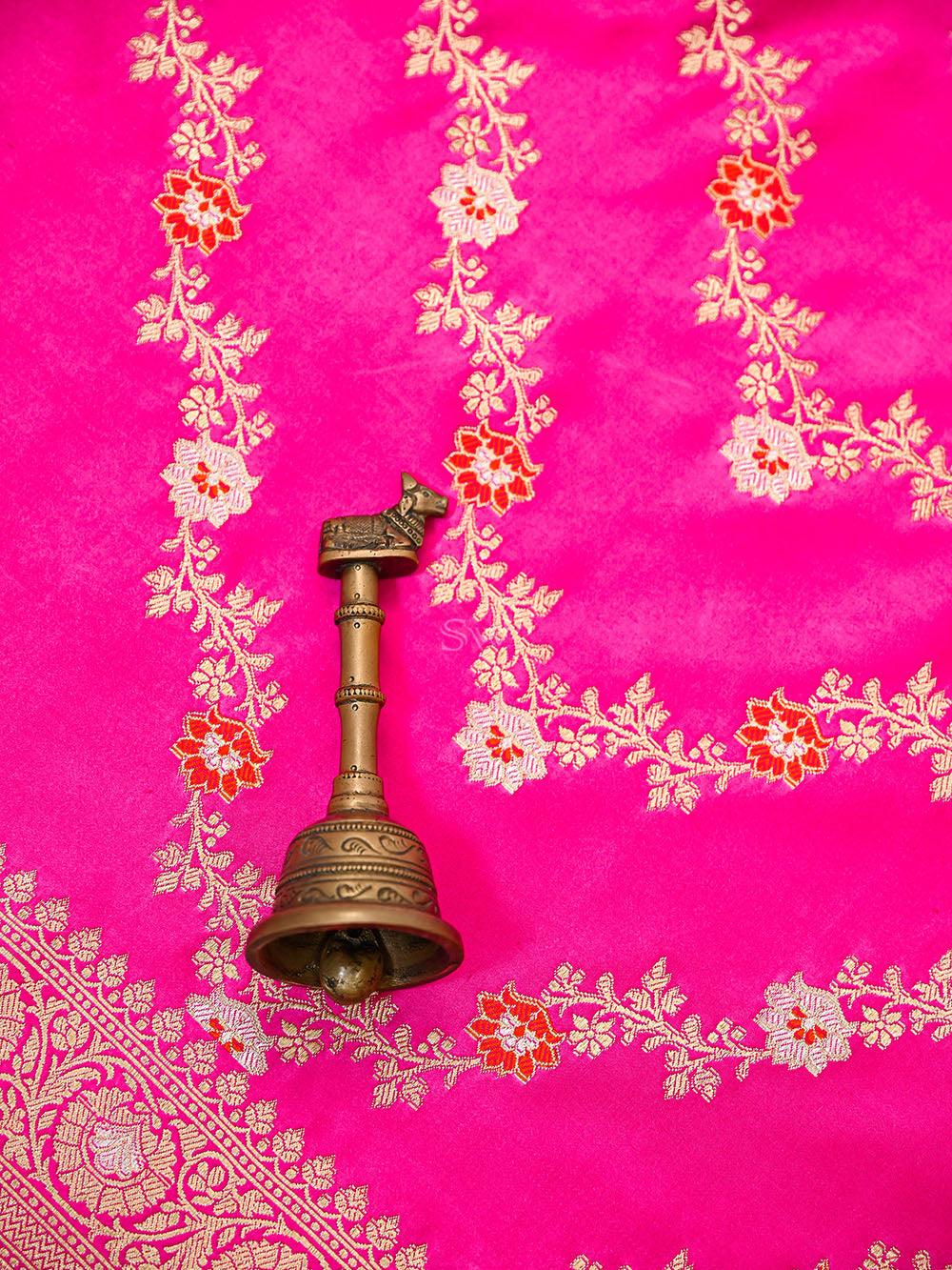 Magenta Meenakari Satin Silk Handloom Banarasi Lehenga - Sacred Weaves
