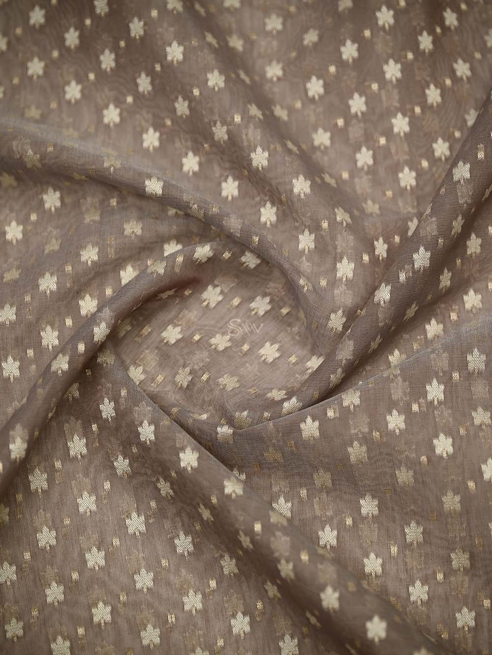 Light Brown Zari Cotton Saree - Sacred Weaves