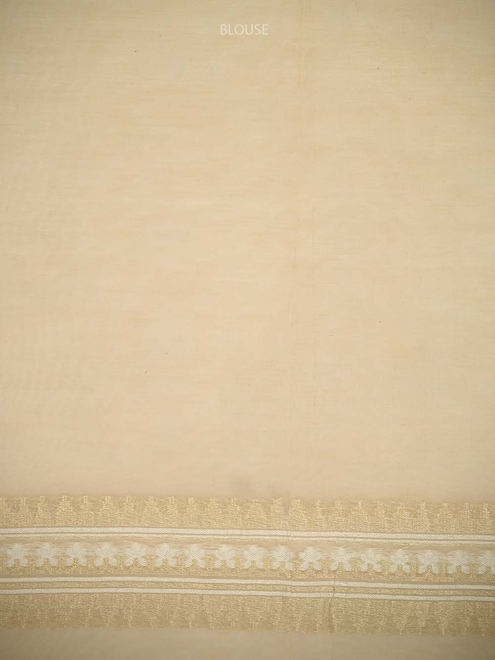 Cream Zari Cotton Saree - Sacred Weaves