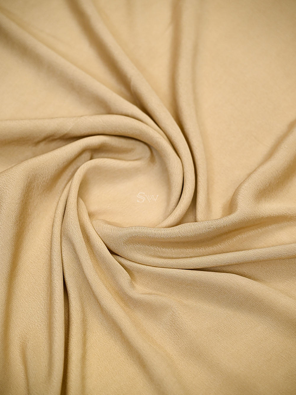 Dark Beige Pink Plain Crepe Silk Handloom Banarasi Saree - Sacred Weaves