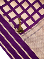 Purple Boota Organza Handloom Banarasi Saree - Sacred Weaves