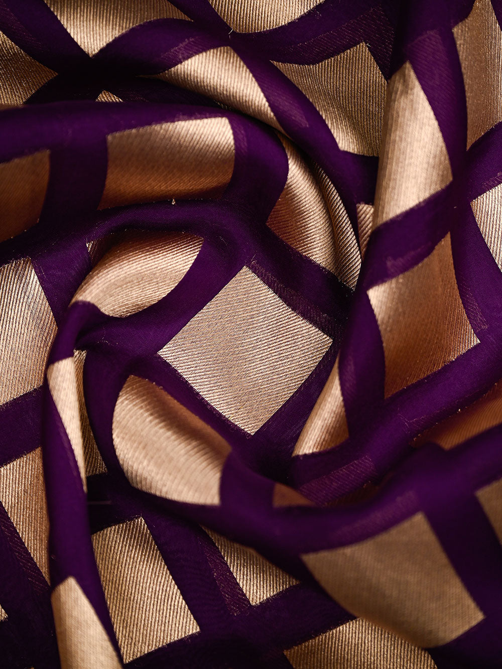 Purple Boota Organza Handloom Banarasi Saree - Sacred Weaves