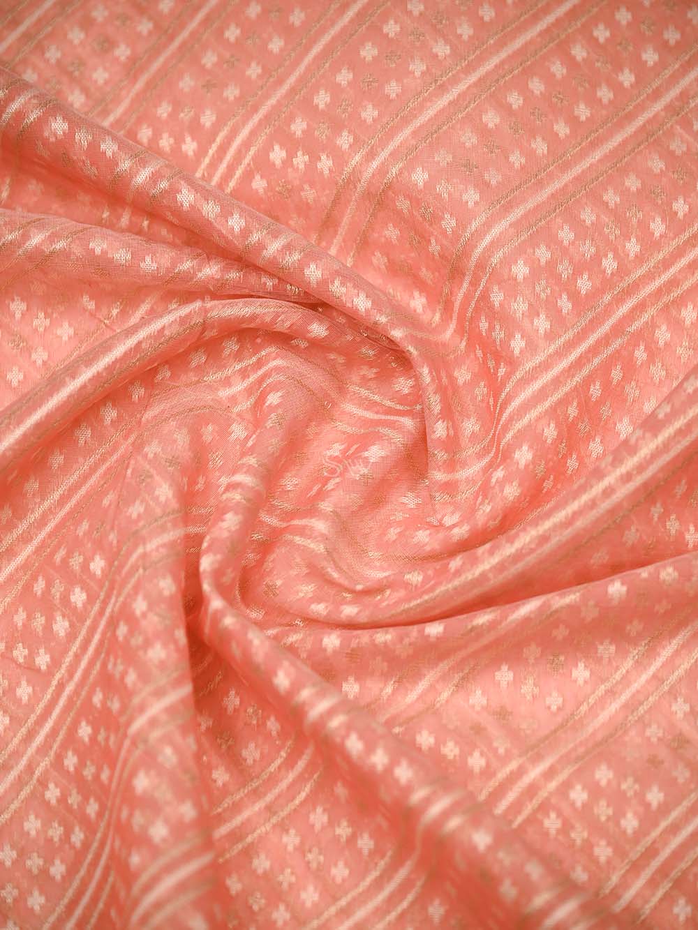 Pastel Pink Zari Cotton Saree - Sacred Weaves