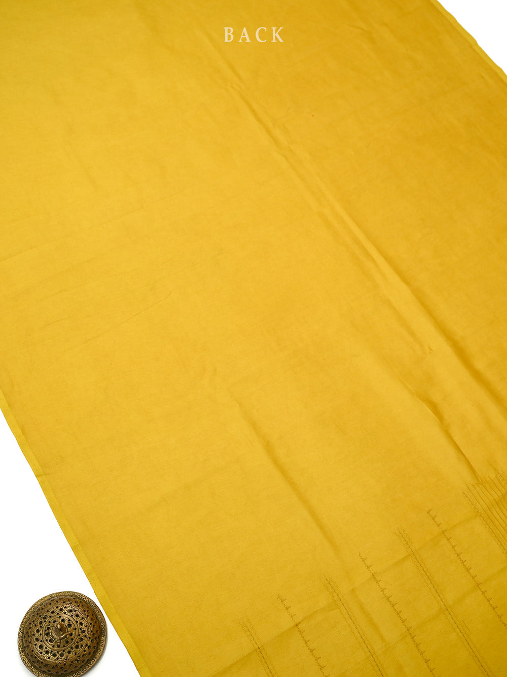 Yellow Printed Chanderi Silk Handloom Banarasi Suit - Sacred Weaves