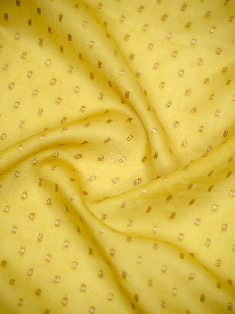 Yellow Booti Cotton Silk Handloom Banarasi Suit - Sacred Weaves
