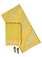 Yellow Booti Cotton Silk Handloom Banarasi Suit - Sacred Weaves