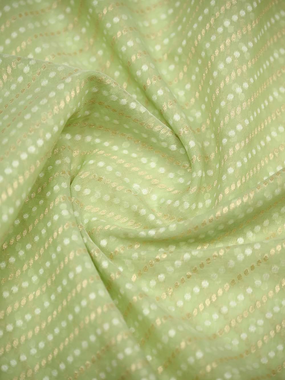 Sea Green Zari Cotton Saree - Sacred Weaves