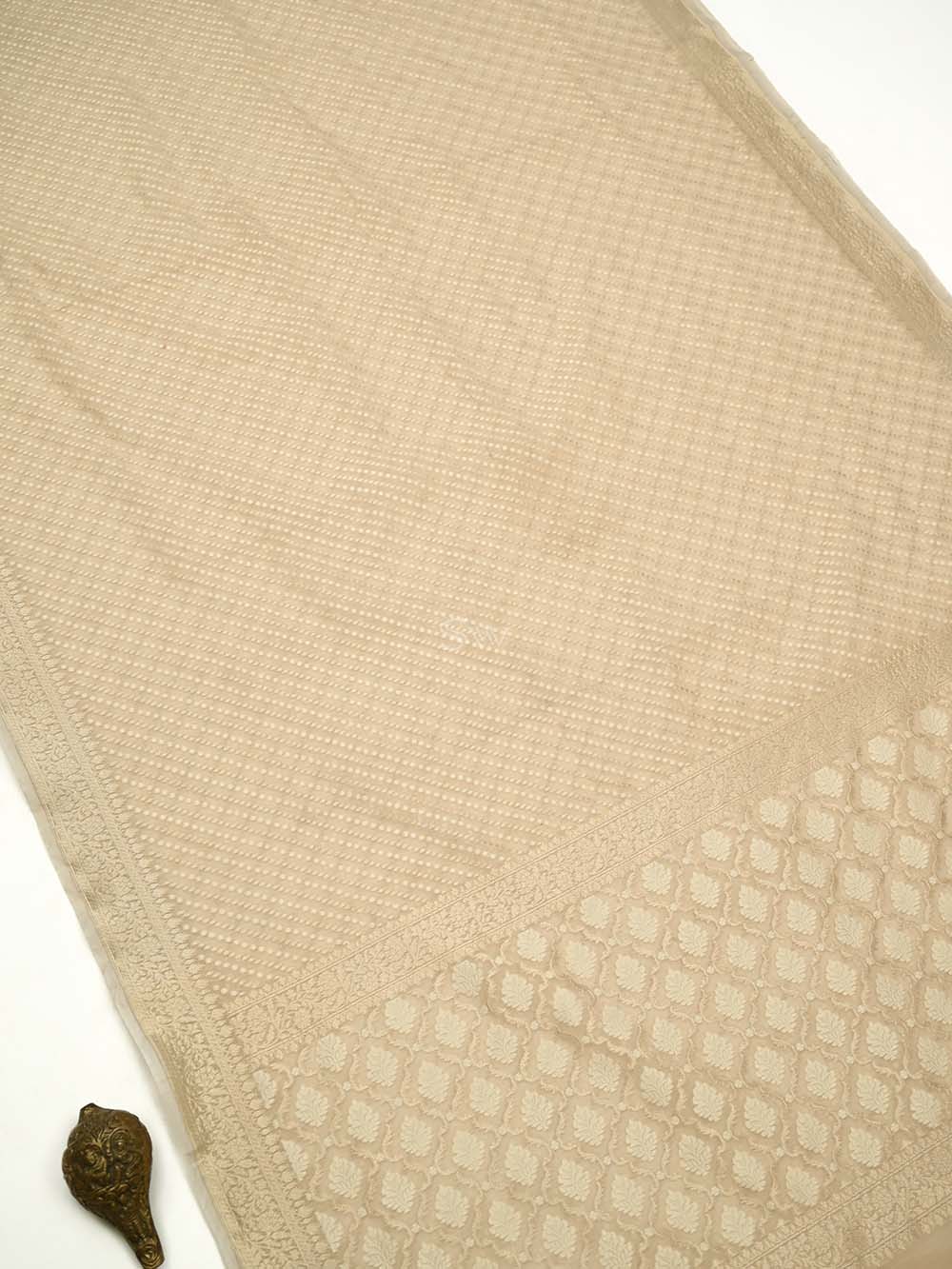 Cream Zari Cotton Saree - Sacred Weaves