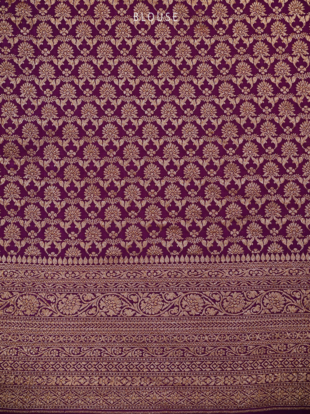 Purple Plain Crepe Silk Handloom Banarasi Saree - Sacred Weaves