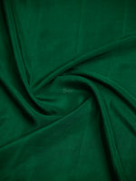 Bottle Green Plain Crepe Silk Handloom Banarasi Saree - Sacred Weaves