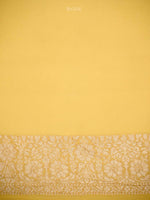 Yellow Jaal Khaddi Georgette Handloom Banarasi Saree - Sacred Weaves