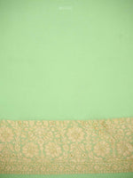 Pista Green Jaal Khaddi Georgette Handloom Banarasi Saree - Sacred Weaves