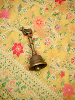 Yellow Meenakari Jaal Khaddi Georgette Handloom Banarasi Saree - Sacred Weaves