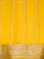 Yellow Booti Organza Silk Handloom Banarasi Saree - Sacred Weaves