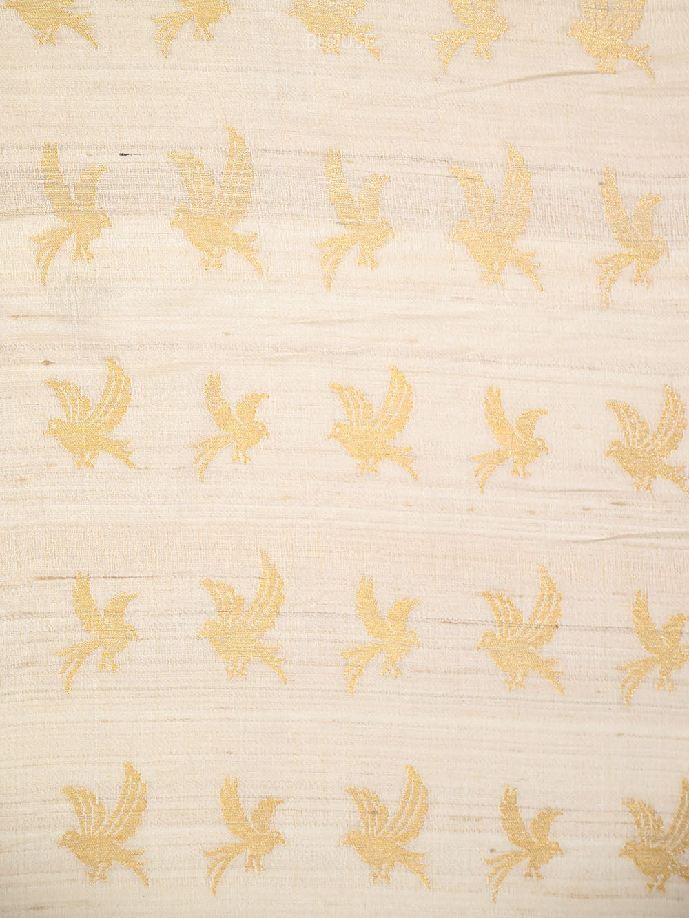 Off White Jaal Meenakari Moonga Tussar Silk Handloom Banarasi Saree - Sacred Weaves