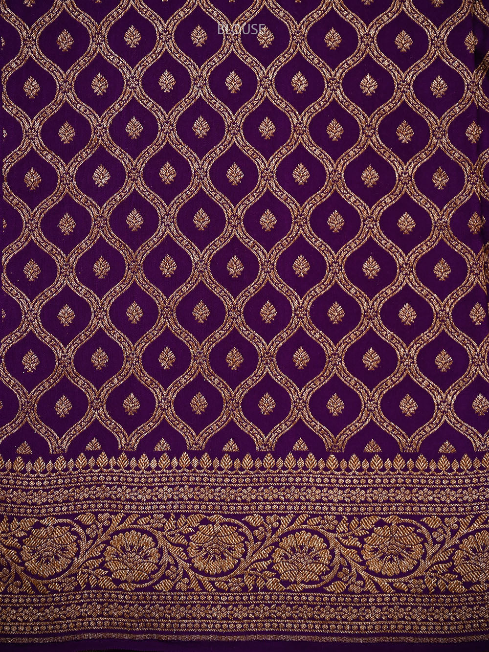 Purple Plain Crepe Silk Handloom Banarasi Saree - Sacred Weaves