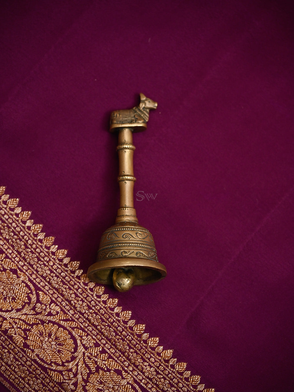 Dark Purple Plain Crepe Silk Handloom Banarasi Saree - Sacred Weaves