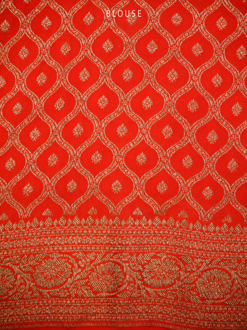 Red Plain Crepe Silk Handloom Banarasi Saree - Sacred Weaves