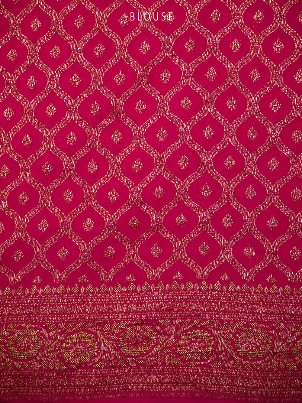 Magenta Plain Crepe Silk Handloom Banarasi Saree - Sacred Weaves