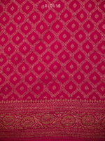 Magenta Plain Crepe Silk Handloom Banarasi Saree - Sacred Weaves