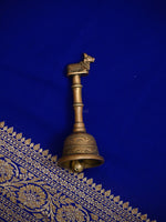 Blue Plain Crepe Silk Handloom Banarasi Saree - Sacred Weaves