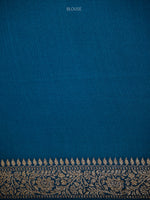 Midnight Blue Jaal Crepe Silk Handloom Banarasi Saree - Sacred Weaves