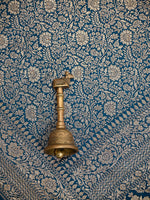 Midnight Blue Jaal Crepe Silk Handloom Banarasi Saree - Sacred Weaves