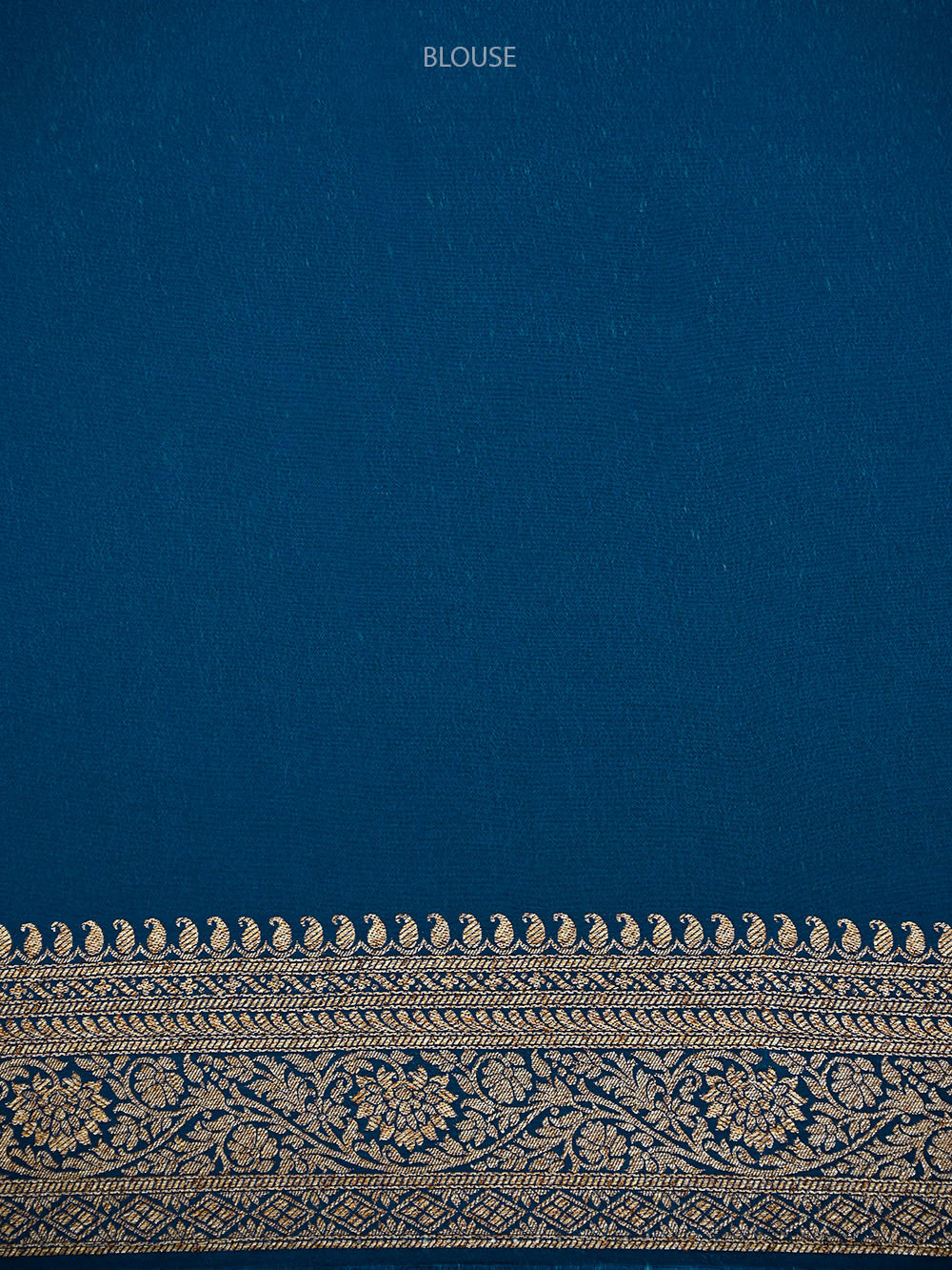 Midnight Blue Jaal Crepe Silk Handloom Banarasi Saree - Sacred Weaves