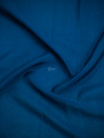 Midnight Blue Plain Crepe Silk Handloom Banarasi Saree - Sacred Weaves