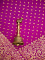 Dark Magenta Booti Crepe Silk Handloom Banarasi Saree - Sacred Weaves