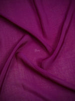 Wine Plain Crepe Silk Handloom Banarasi Saree- Sacred Weaves