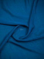 Midnight Blue Plain Crepe Silk Handloom Banarasi Saree - Sacred Weaves