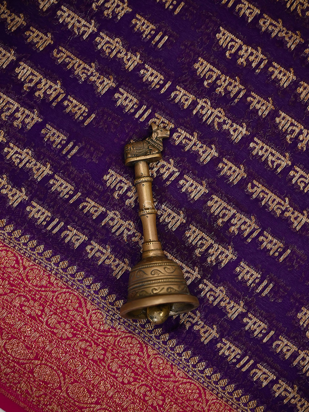 Purple Mantra Khaddi Georgette Handloom Banarasi Saree - Sacred Weaves