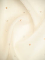Off White Booti Organza Silk Handloom Banarasi Saree - Sacred Weaves