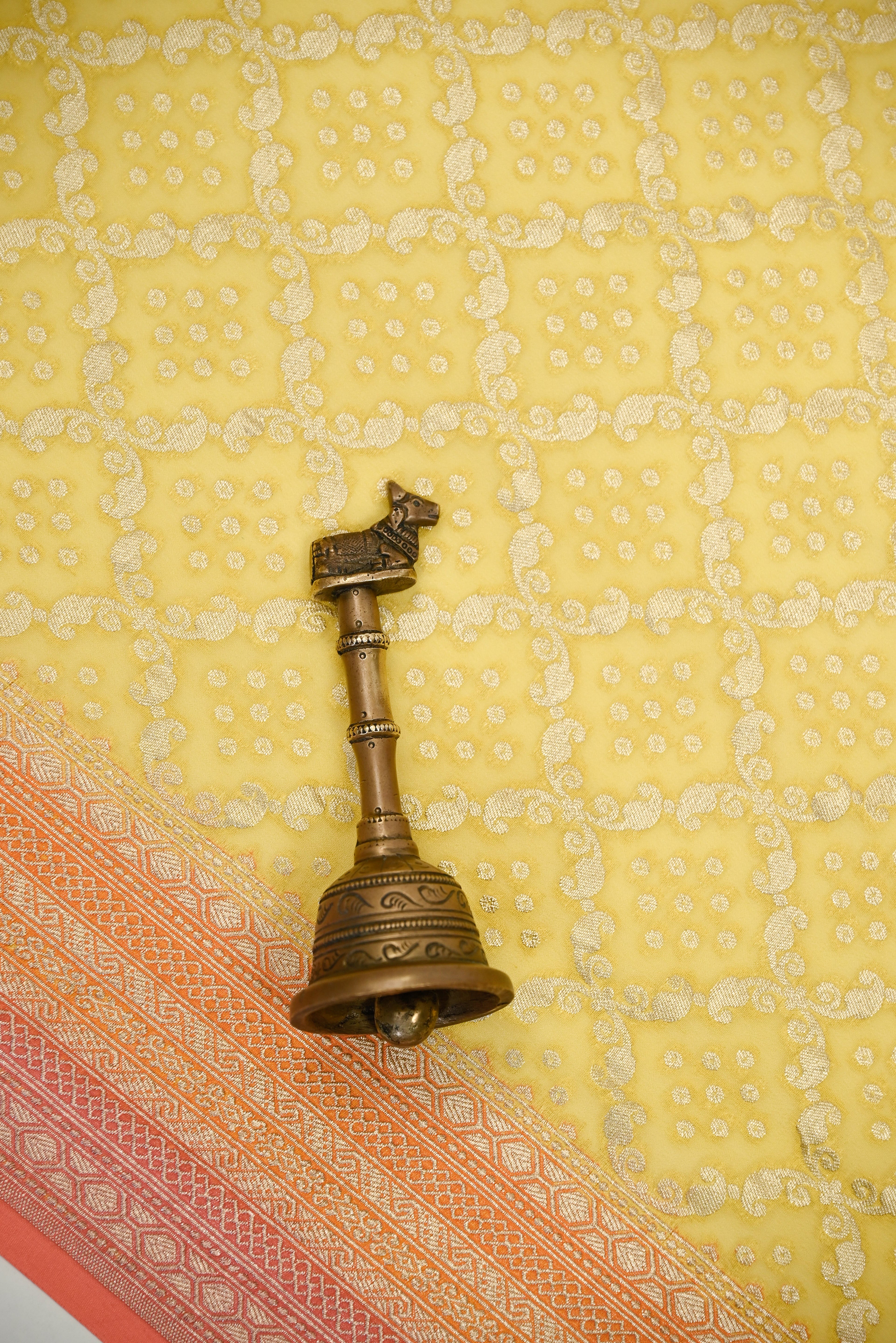 Yellow Booti Khaddi Georgette Handloom Banarasi Suit - Sacred Weaves