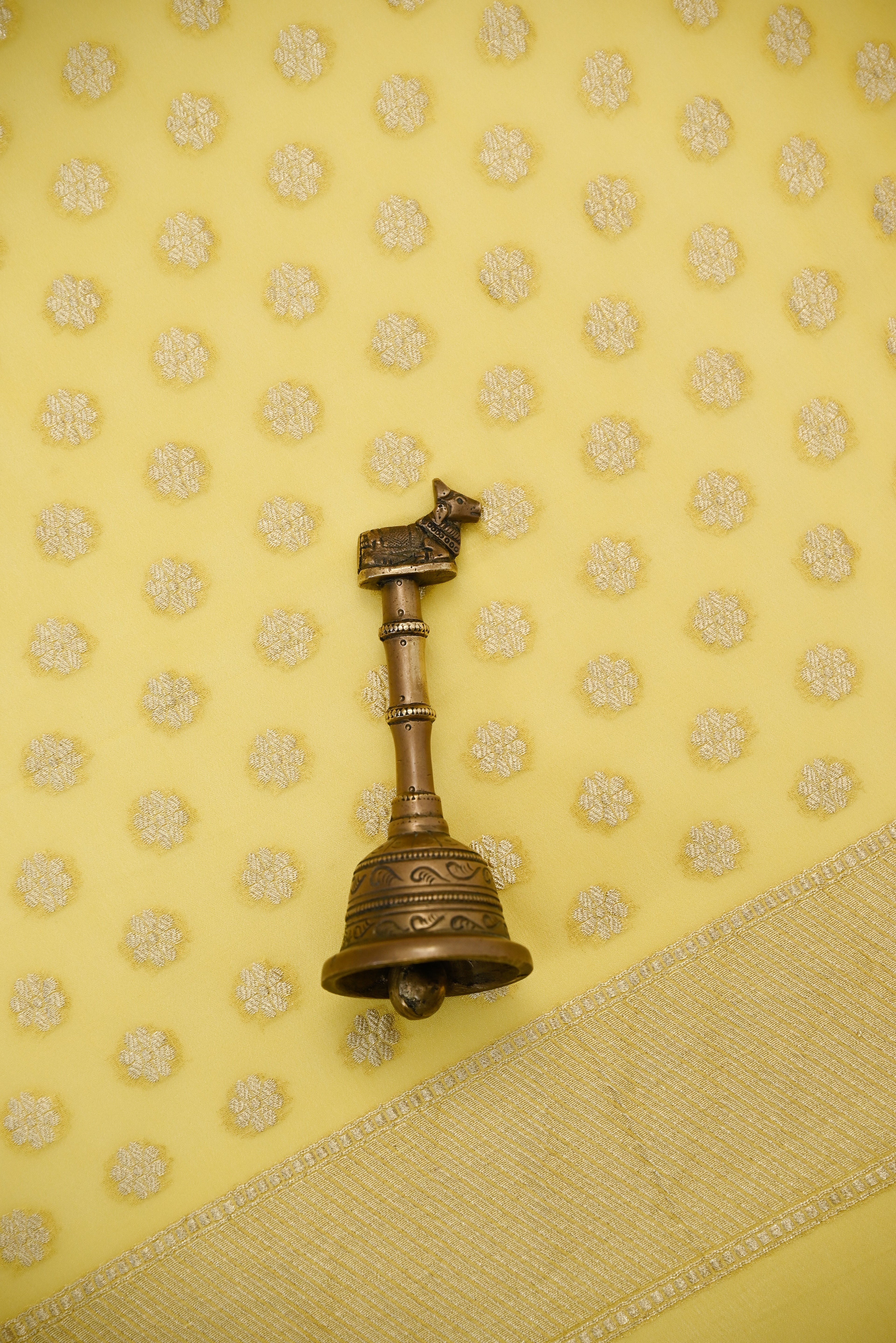 Yellow Booti Khaddi Georgette Handloom Banarasi Suit - Sacred Weaves