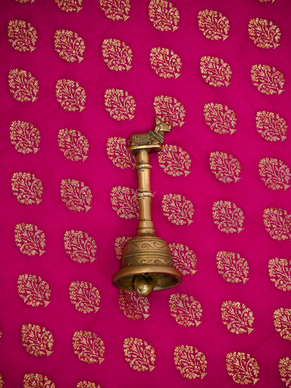 Dark Pink Booti Crepe Silk Handloom Banarasi Suit - Sacred Weaves