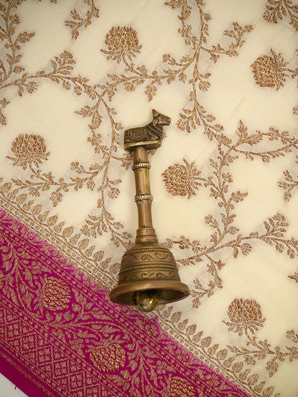 Dark Pink Booti Crepe Silk Handloom Banarasi Suit - Sacred Weaves