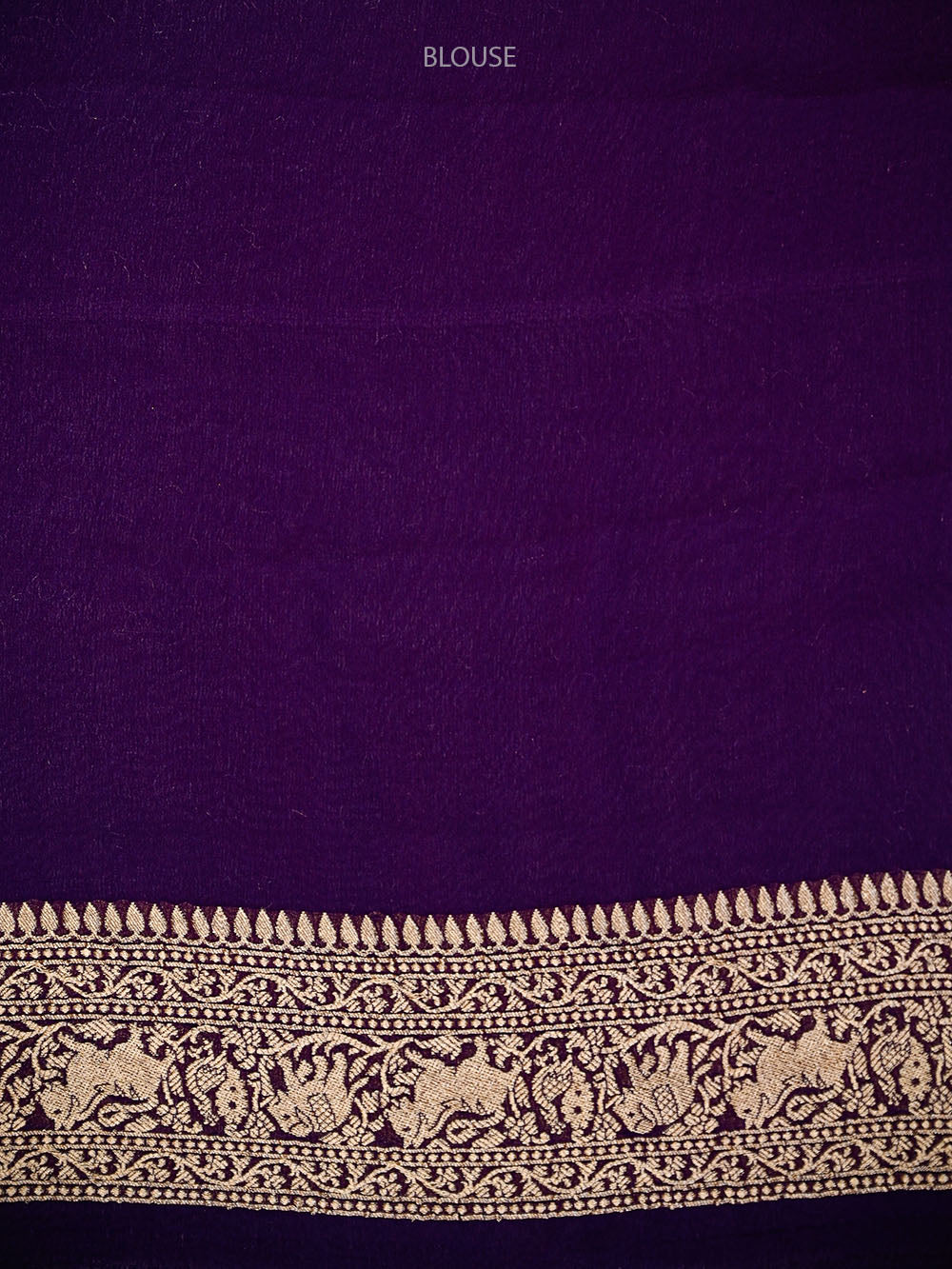 Purple Shikargah Zari Jaal Khaddi Georgette Handloom Banarasi Saree - Sacred Weaves