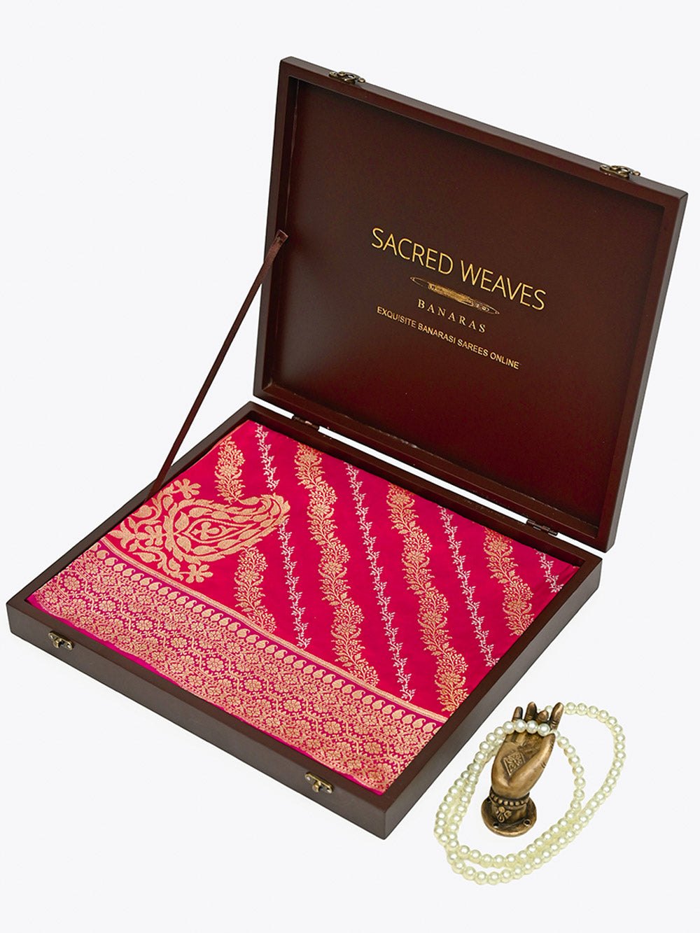 Pink Rangkat Katan Silk Handloom Banarasi Dupatta - Sacred Weaves